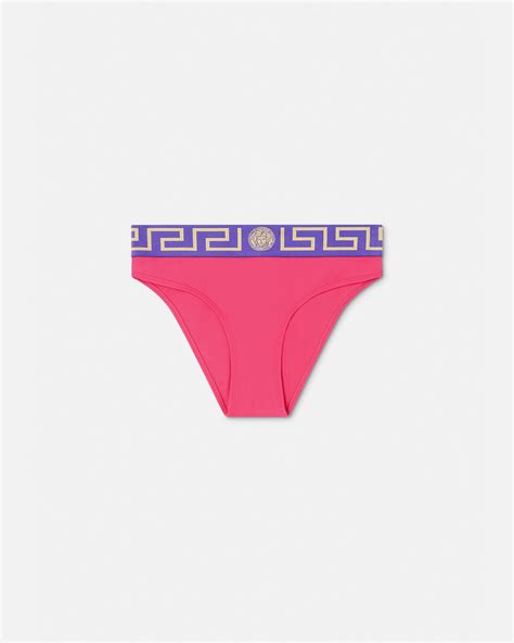 Shop Versace Greca Border Bikini Briefs 